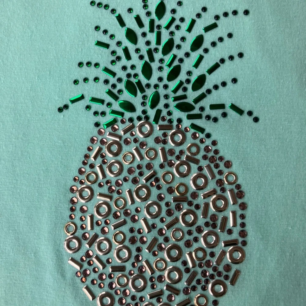 💥 3 for $15 Pineapple Embellished Women's Tee - Picture 3 of 5